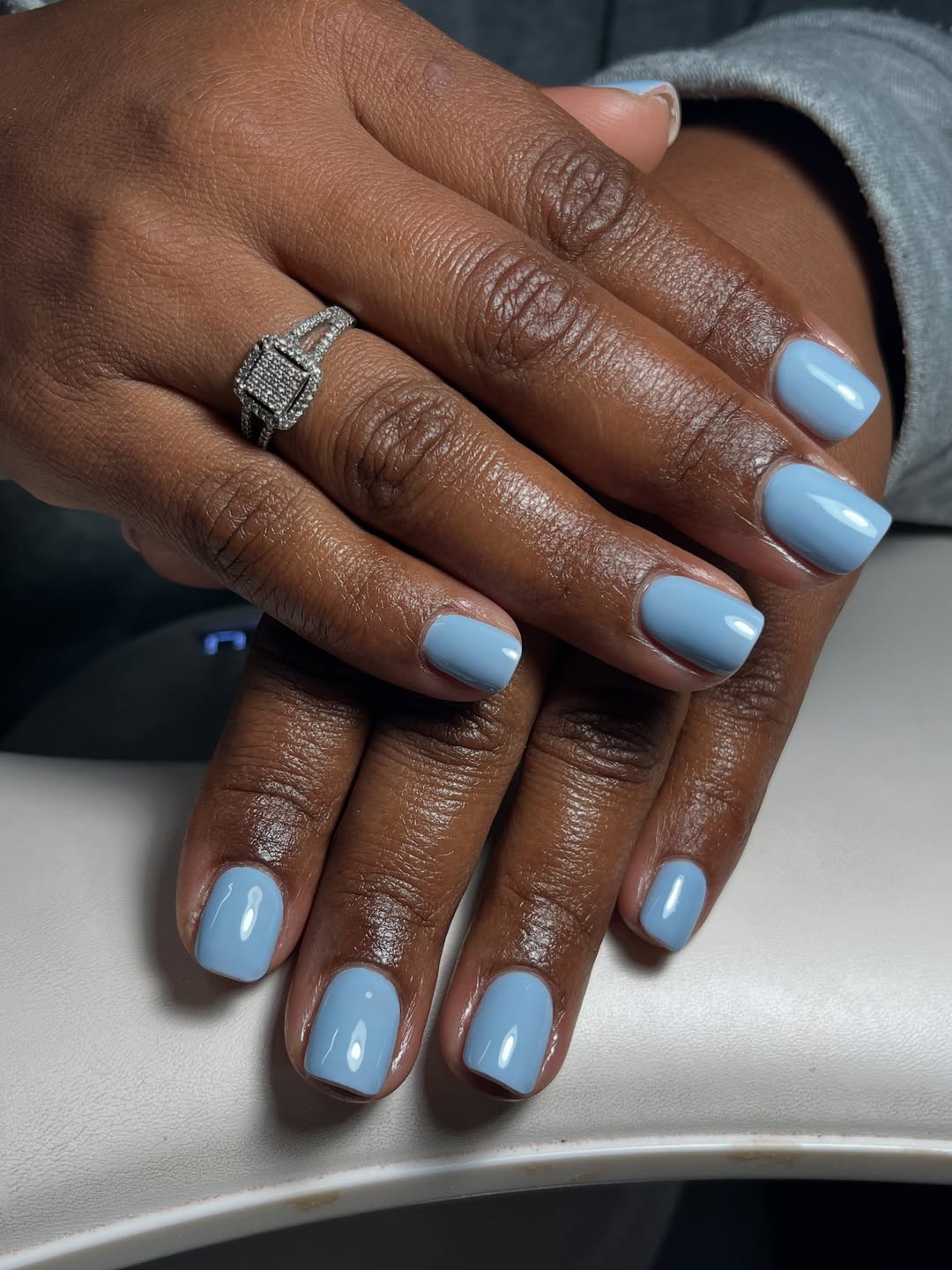 Baby blue gel nails